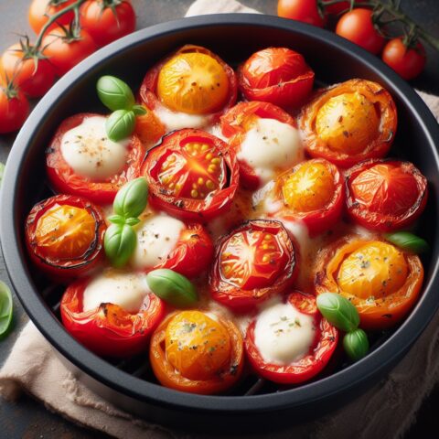 Receta de Tomates Cherry con Mozzarella y Albahaca en la Air Fryer